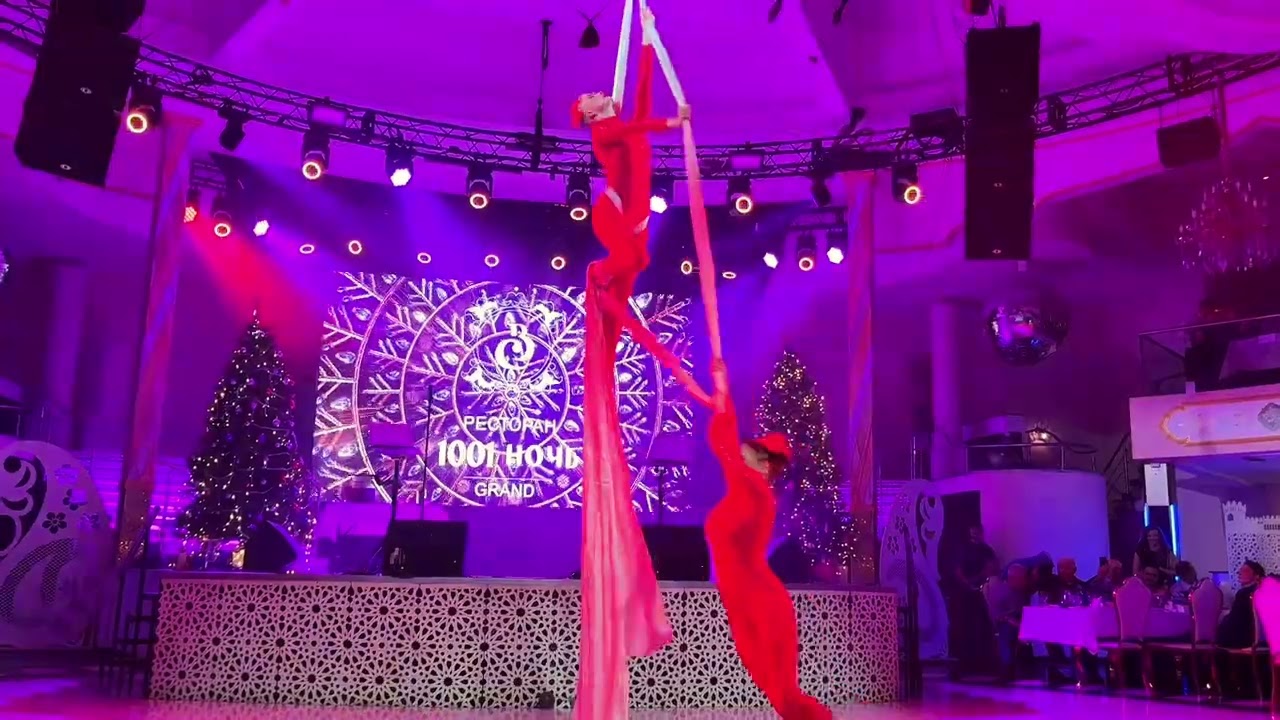 Дуэт на воздушных полотнах от Aerial Angels шоу 