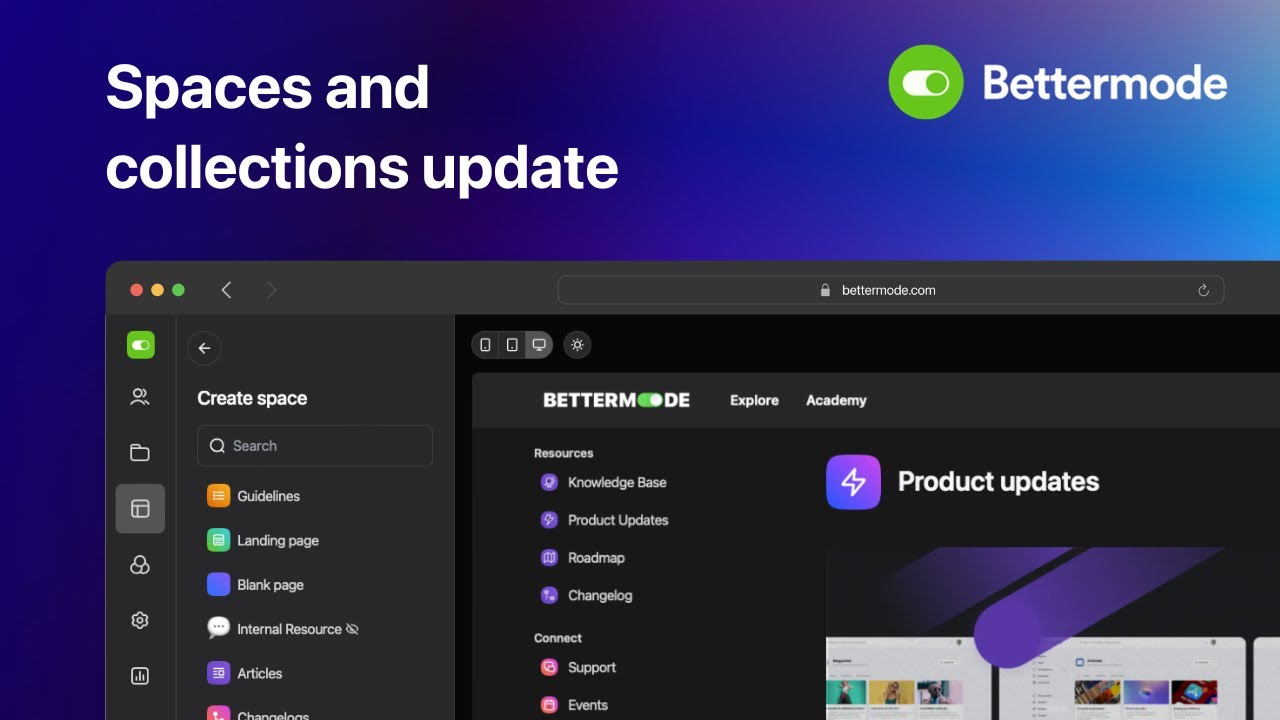NEW flow for space and collection creation!