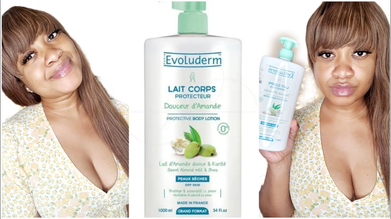 Lait corporel Evoluderm a l'huile d'amande douce et au beurre de karité