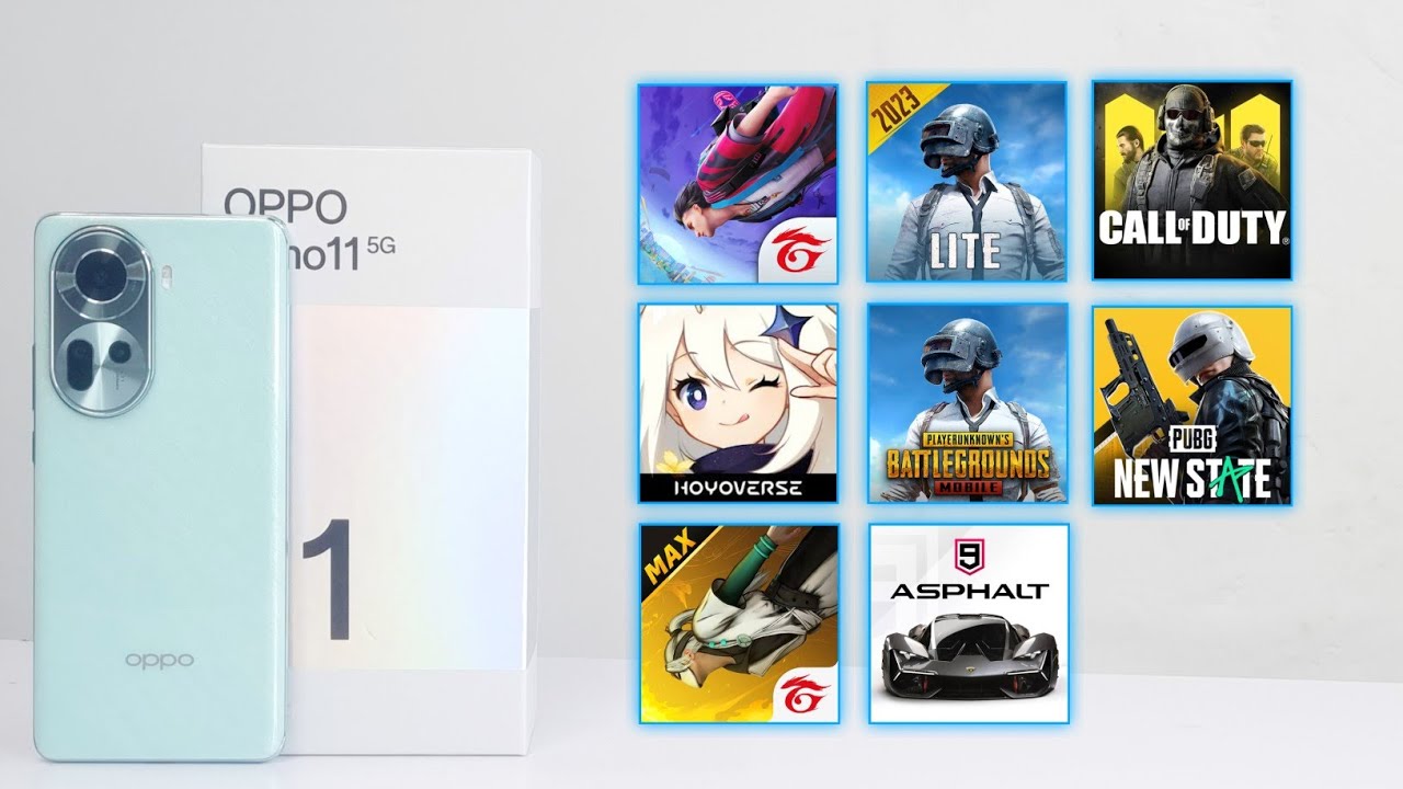 Oppo Reno 11 5G 8+ Games Test - PUBG/Asphalt 9/Genshin/Free Fire/COD/New State