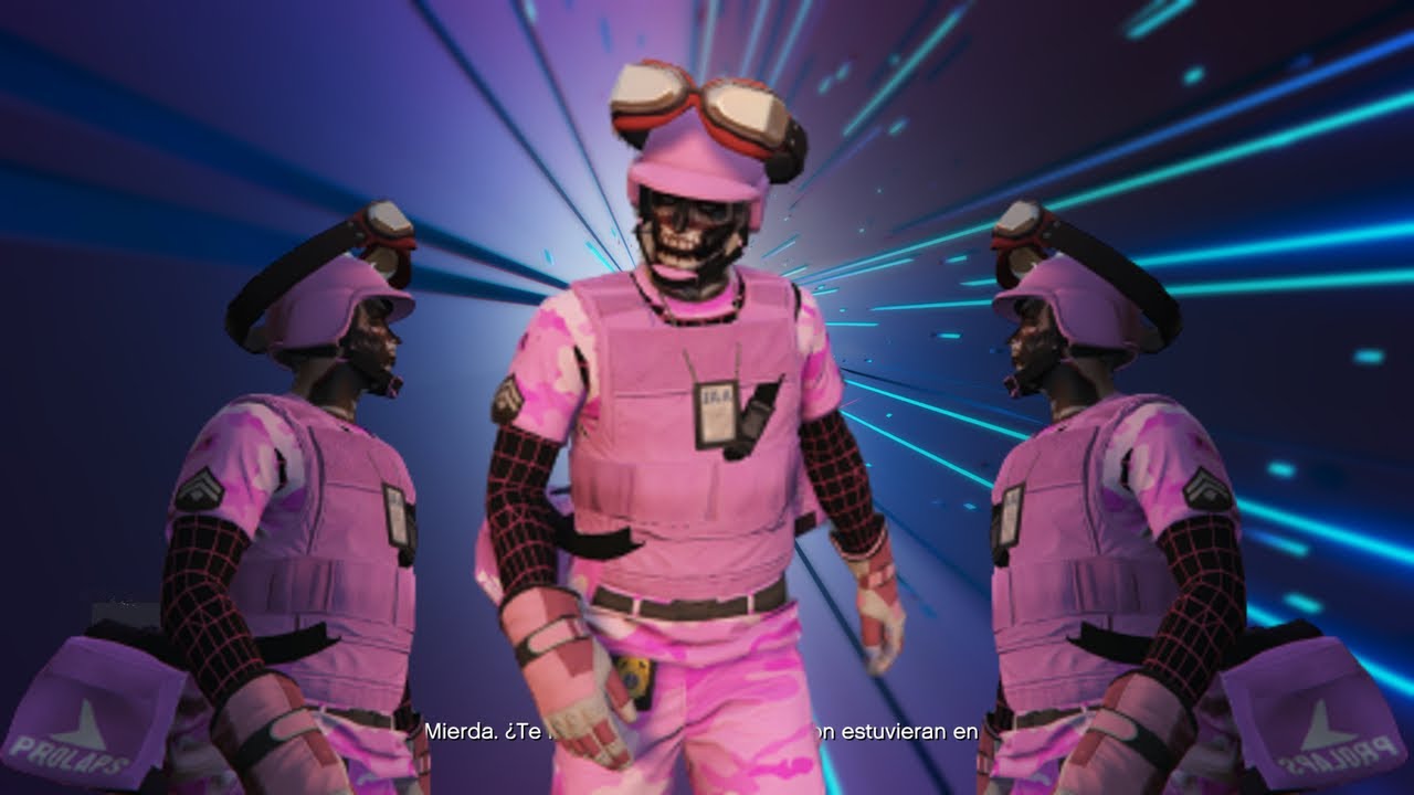 💥CONJUNTO FULL BEFF ROSA WIREFRAME CAMUFLAJE LOGOS POLICIA LENTES POGO Y MAS GTA5 ONLINE ALLCONSOLAS