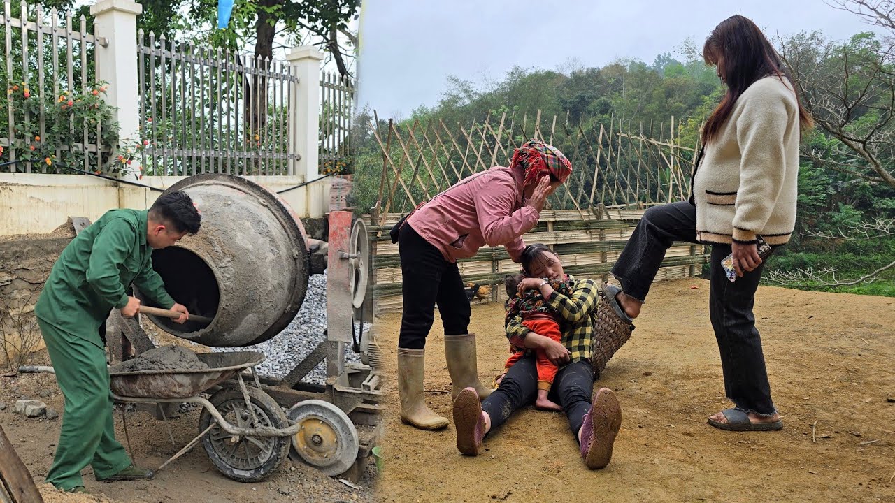 Man goes to work, mother and ex-wife enter the farm to beat her