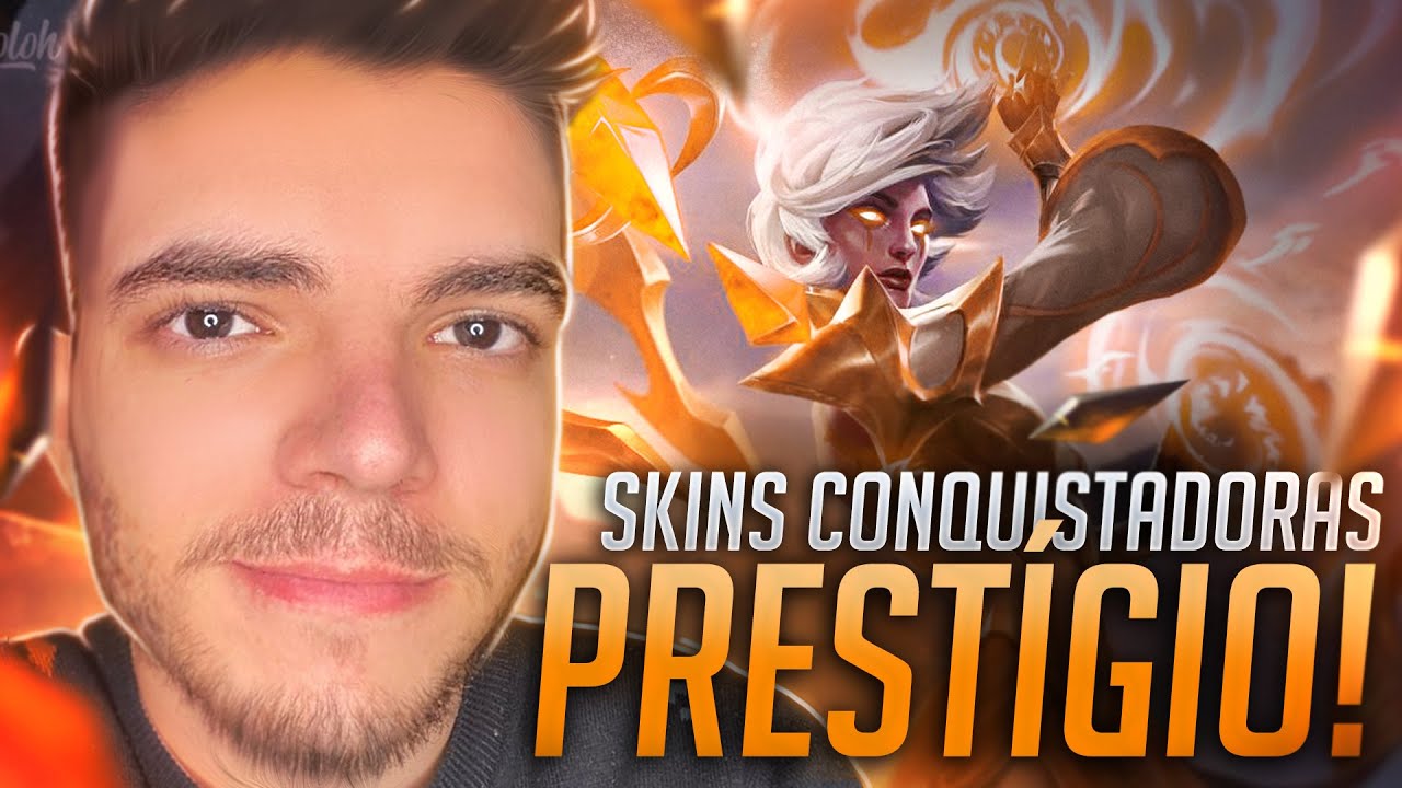 TRANSFORMEI TODAS AS SKINS CONQUISTADORAS EM EDIÇÃO DE PRESTÍGIO - League of Legends