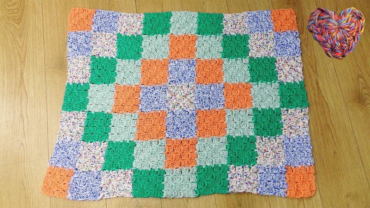 Baby Decke Häkeln | Patchwork Decke selber machen | C2C Decke Häkeln | Häkeldecke mit Muster