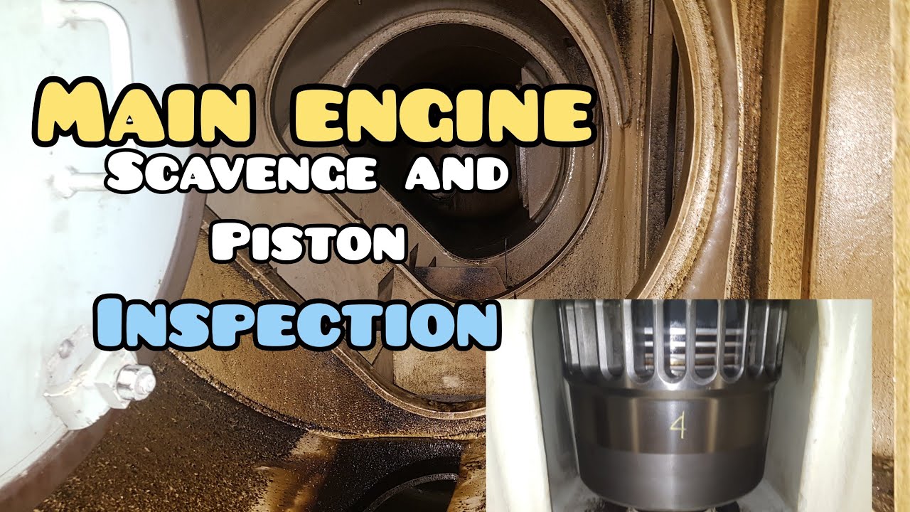 main engine piston ring and scavenge inspection #marineengineer  #education