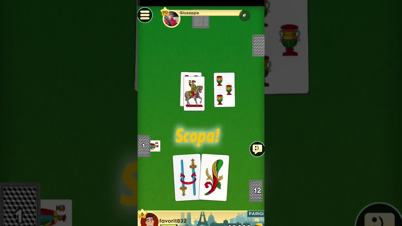 Scopa Online - Livello 6 wins vs Livello 90