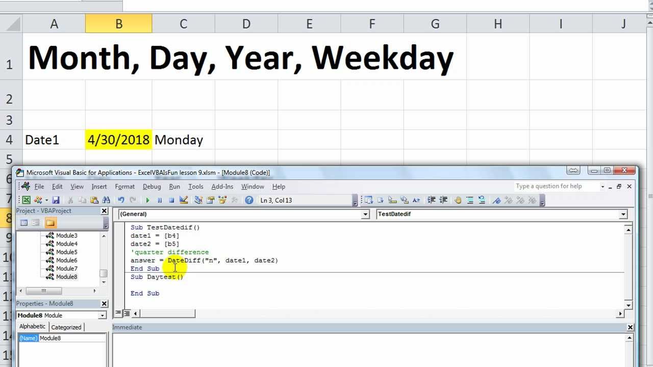 Основы Excel VBA #25. Извлечение ДНЯ, ДНЯ НЕДЕЛИ, МЕСЯЦА и ГОДА из даты. Как использовать DateSerial