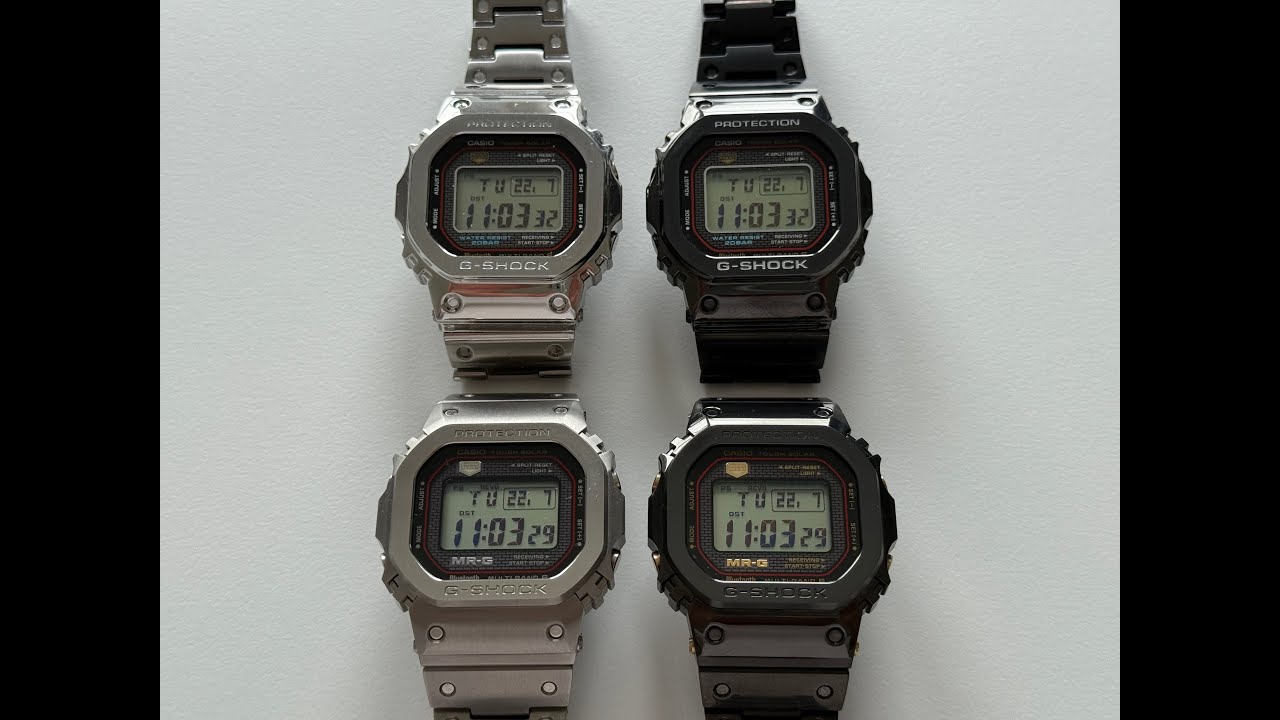 #357 Thin Red Lines in Steel & Titanium G-Shock GMW-B5000 & MRG-B5000
