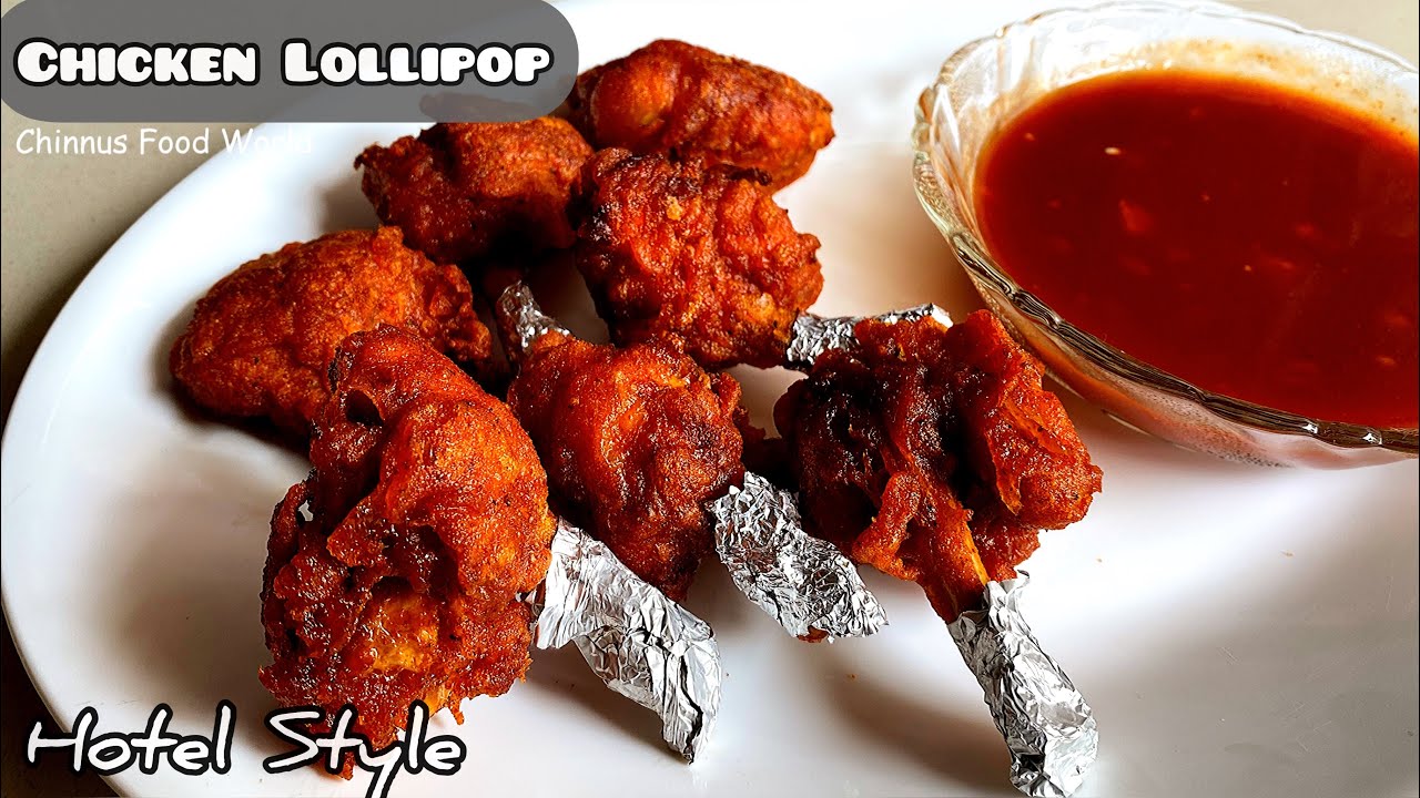 Hotel Style Crispy Chicken Lollipop Recipe with Secret Sauce ~ 4K | Chinnus Food World | Ep 162