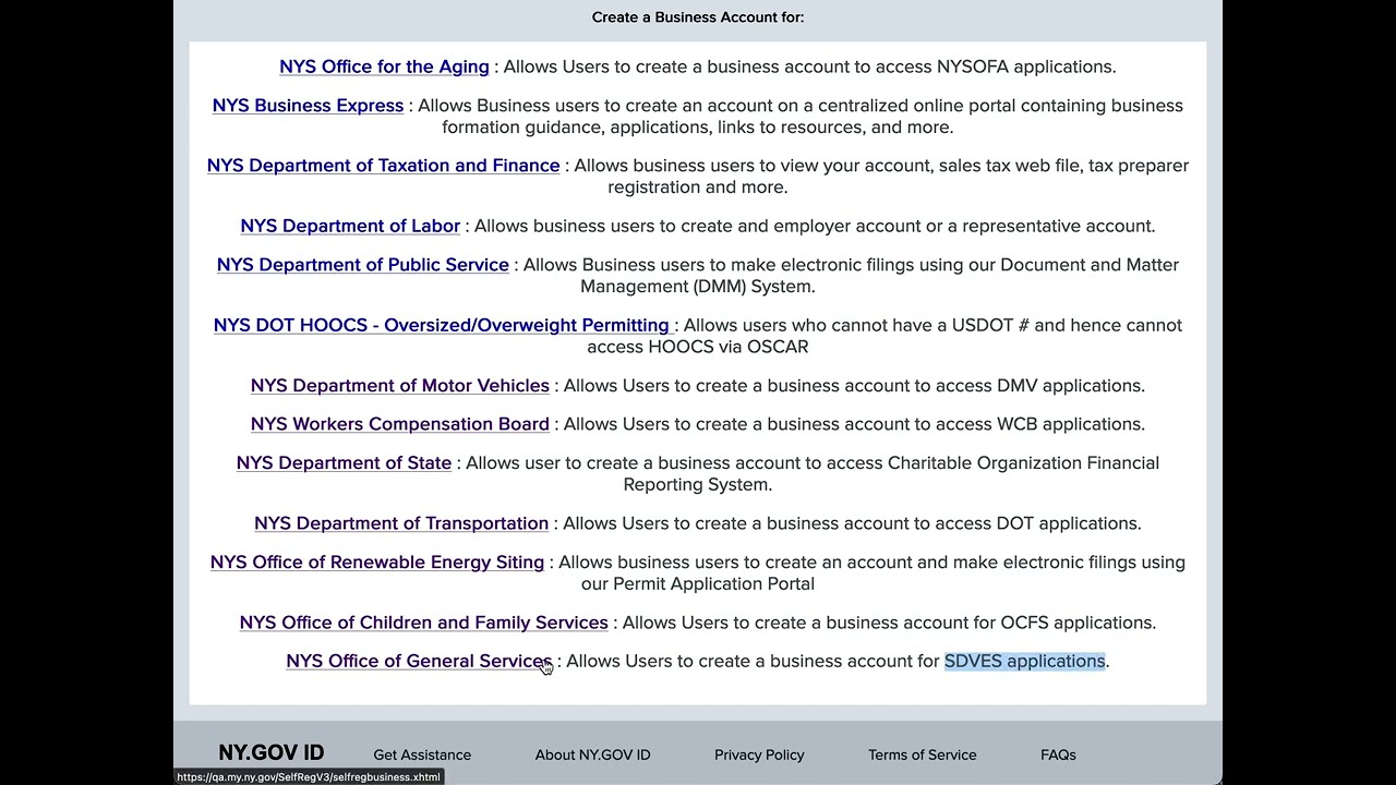 How to Create a NY.GOV Business Account