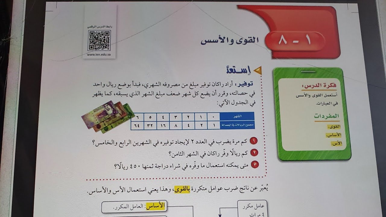 القوى الأسس ثاني متوسط
