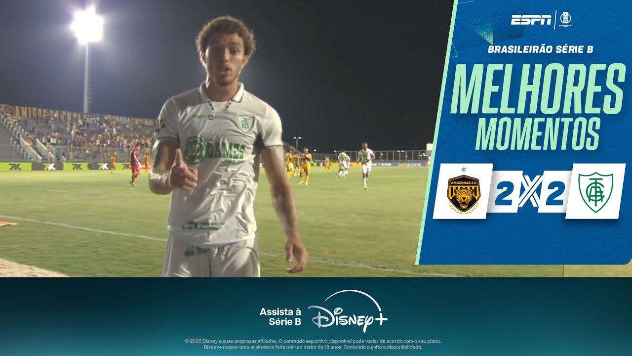 FIGUEIREDO FAZ DOIS NO FIM, E AM&Eacute;RICA-MG BUSCA O EMPATE CONTRA O AMAZONAS NA S&Eacute;RIE B