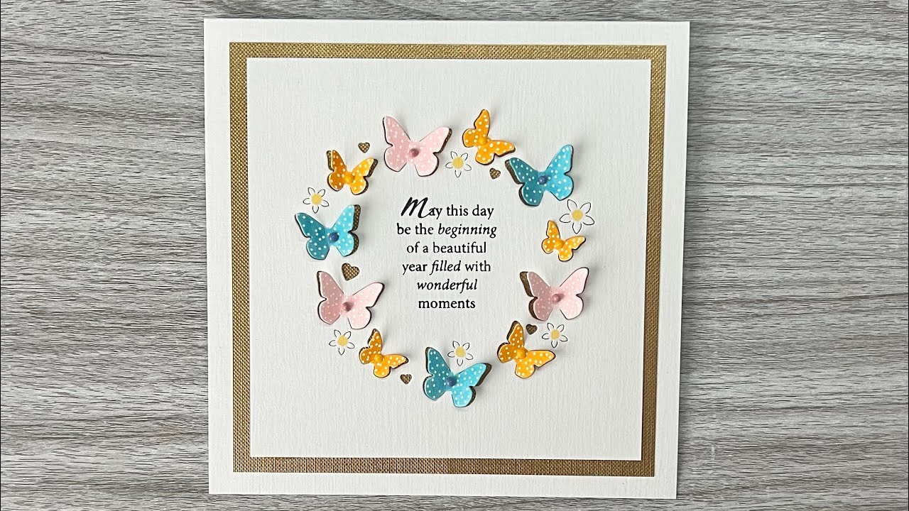 Easy … yet so effective greeting card using … Inlovearts .. Butterfly Round Border Die