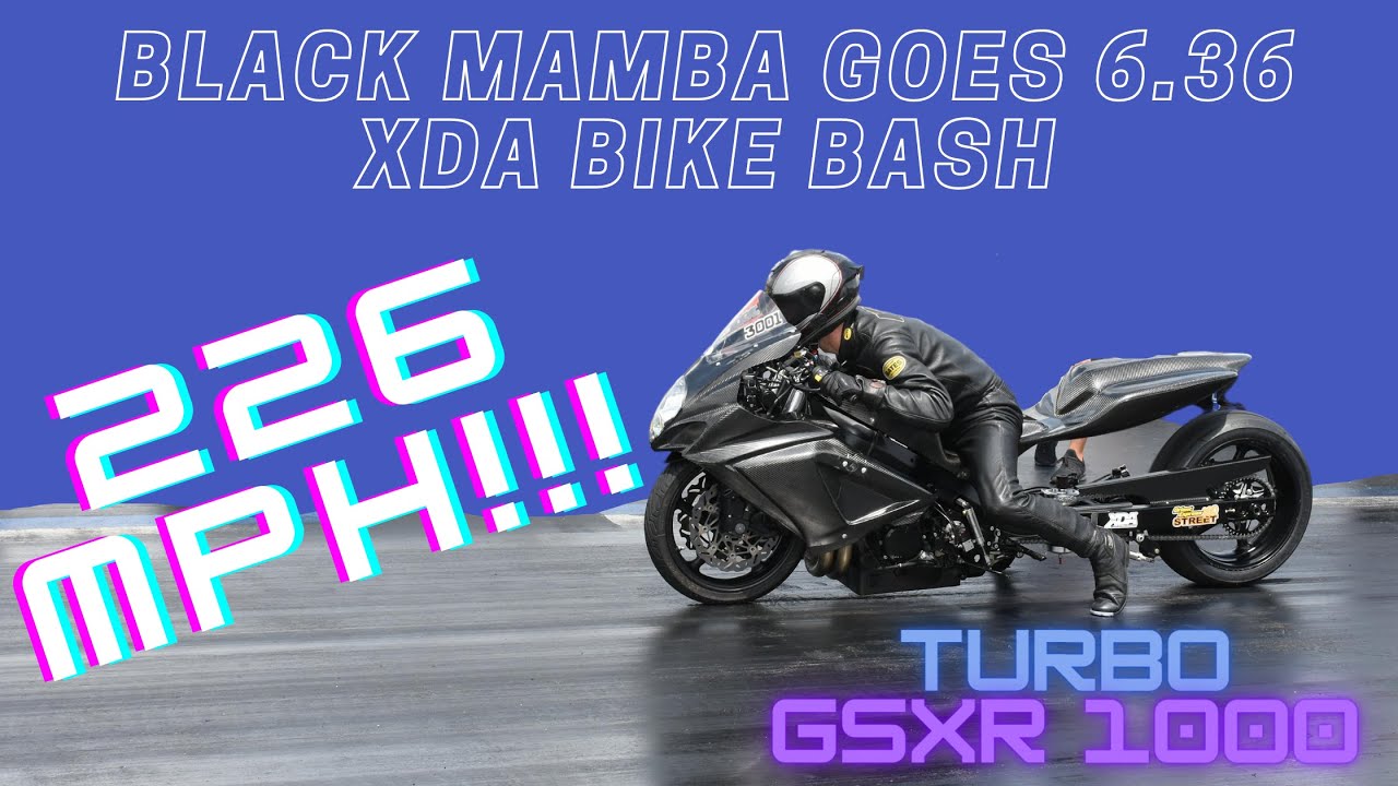 Suzuki Turbo GSXR 1000 Black Mamba goes 226 MPH in the 1/4 !!! Moore Mafia