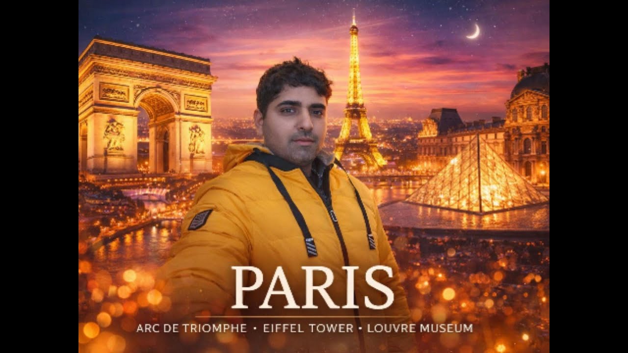 Experience Paris City in Night Time 🇫🇷 #france #louvremuseum #eiffeltower #arcdetriomphe #romatic