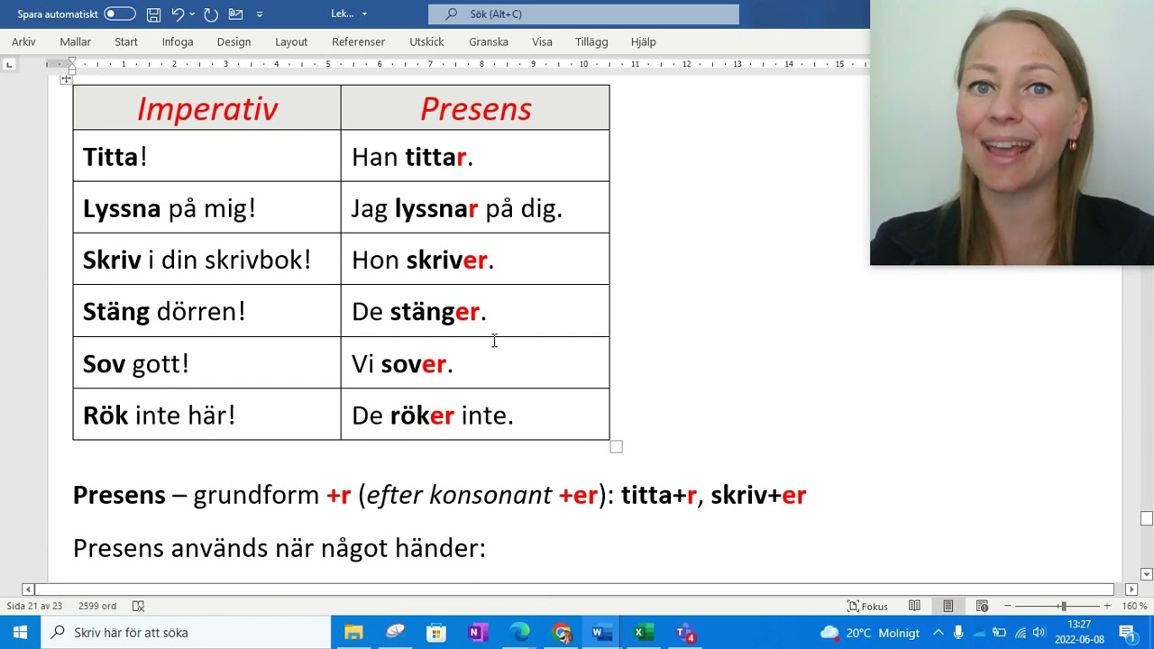 Imperativ - verbets grundform, Rivstart A1+A2 kapitel 3