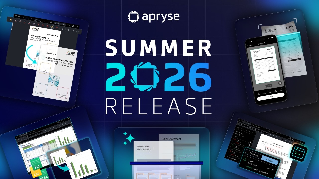 Летний релиз Apryse 2026: OCR на базе ИИ, WebViewer 12 и API для DOCX