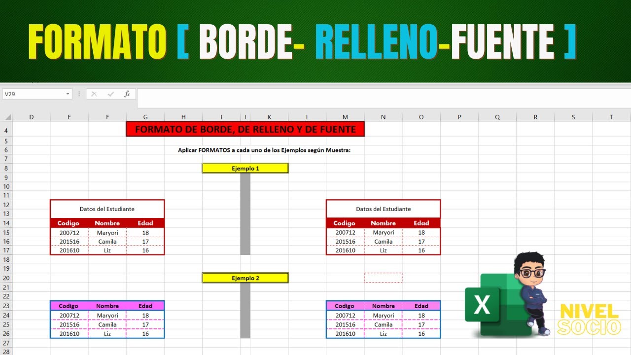 Cómo Personalizar Bordes, Rellenos y Fuentes en Excel Fácilmente