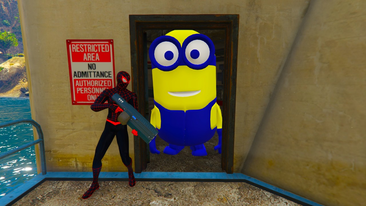 Spiderman vs Blue Minion Funny Ragdoll GTA 5 Episode 56
