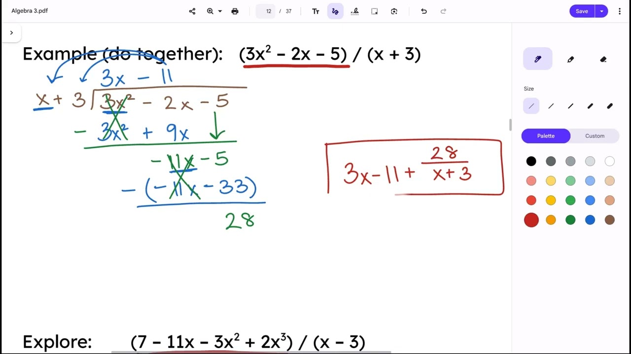 Algebra 3 - 3.3 Part 1