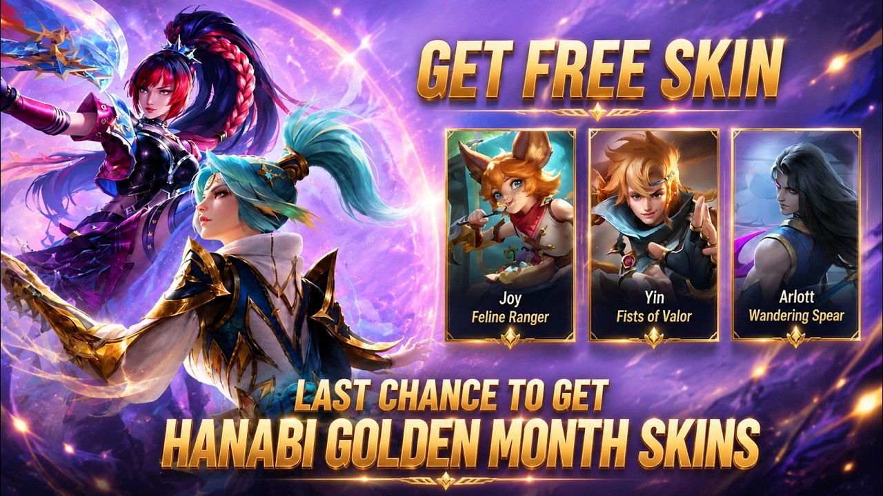 Don't Miss This! FREE Hanabi Golden Month Skin Event | | Mobile Legends Event Guide