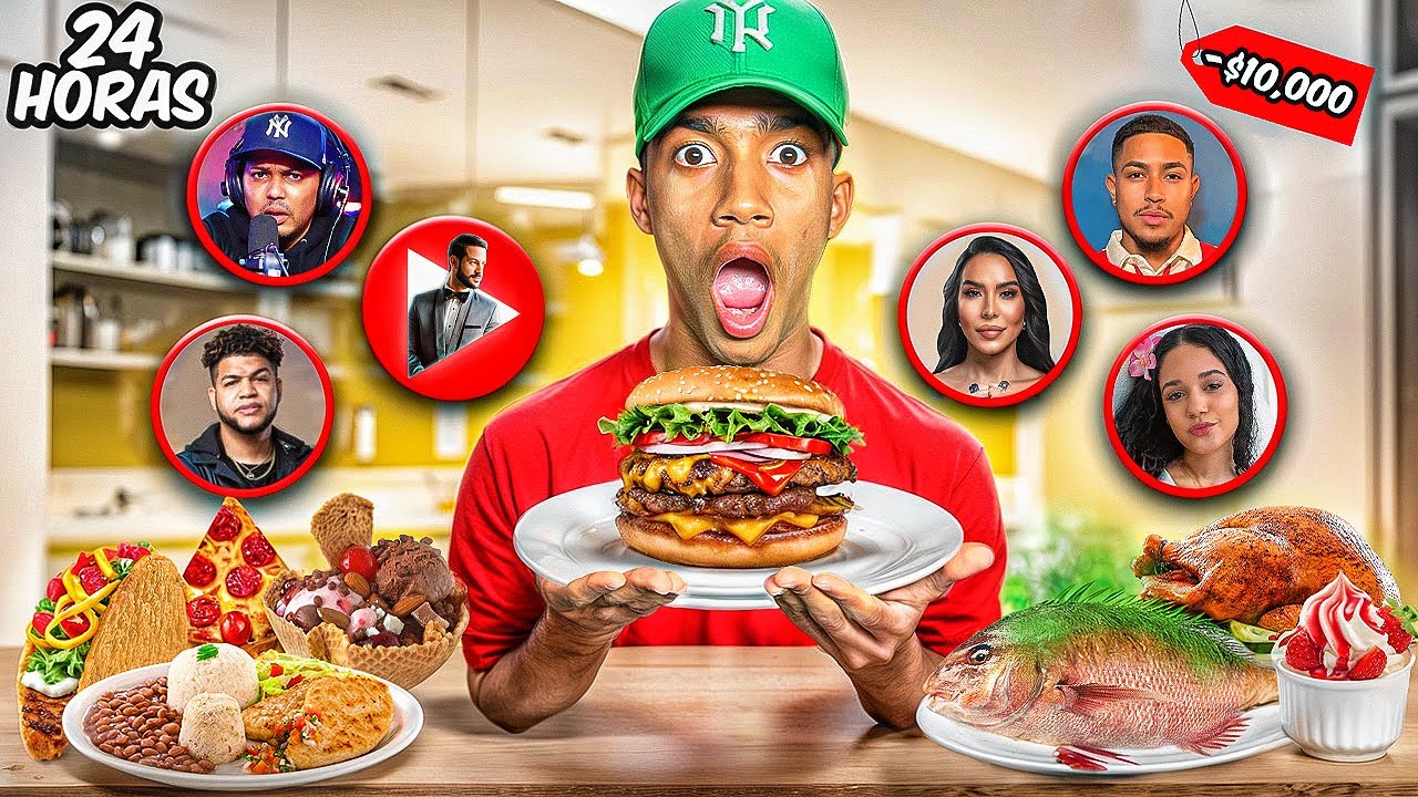 FAMOSOS ELIGEN MI COMIDA POR 24 HORAS 💰😱 Ft. Carlos Duran, Alofoke, Luinny