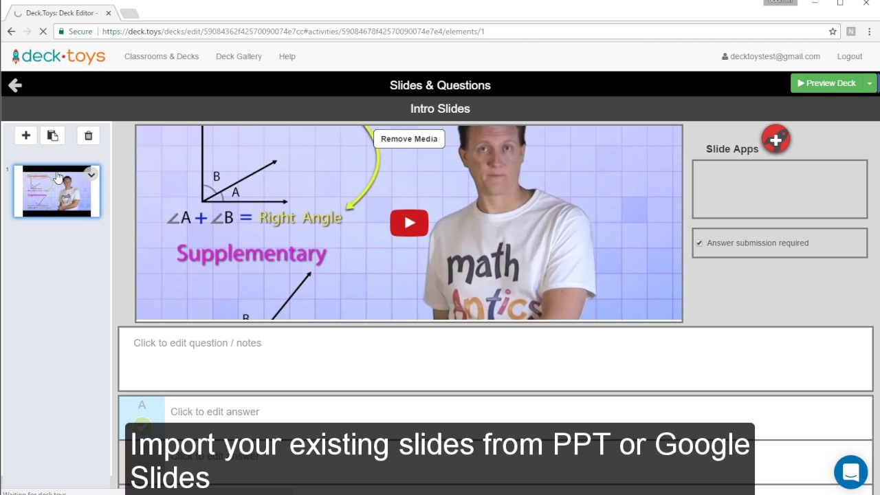 Deck Toys - Create a lesson in less than 5 minutes