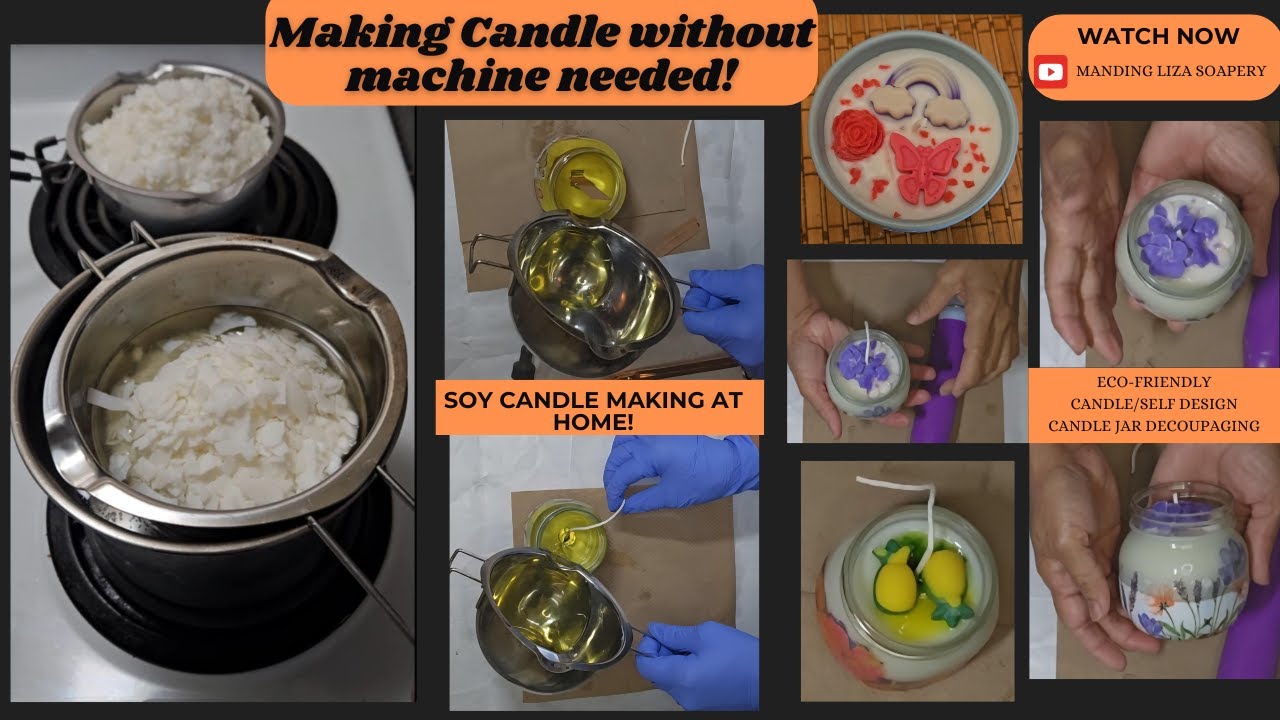 Eco-Friendly Soy Candle Hand Poured Making Easy No Machine Needed/Soy Wax Container Candle Making