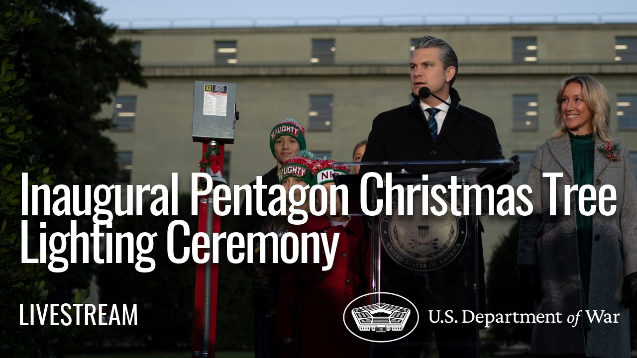 LIVE: Secretary of War Pete Hegseth hosts the inaugural Pentagon Christmas tree lighting ceremony.