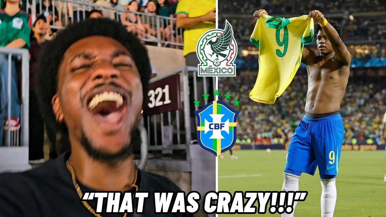 THE MOMENT ENDRICK HIT THE LAST MINUTE GAME WINNER FOR BRAZIL VS MEXICO! 🫨
