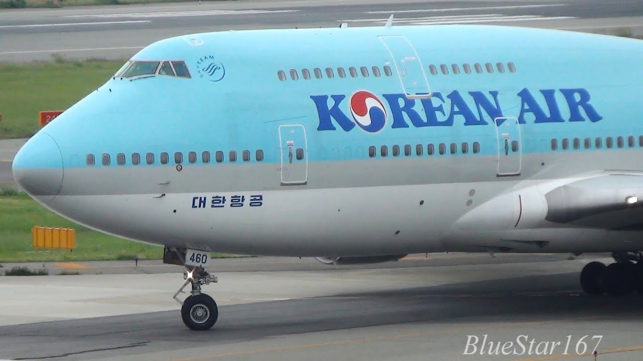 Korean Air Boeing 747-400 (HL7460) takeoff from KIX/RJBB (Osaka - Kansai) RWY 24L
