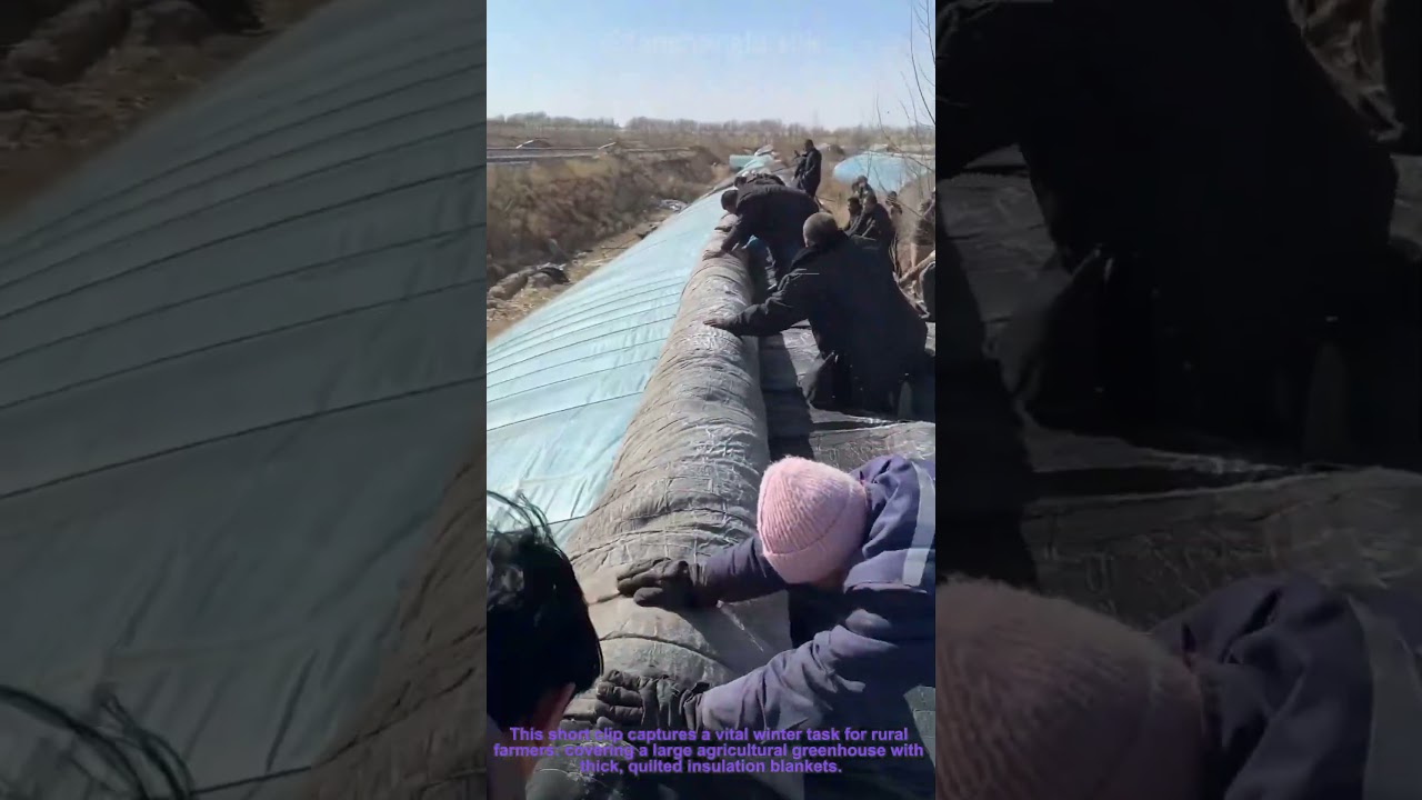 Greenhouse Winter Insulation: Covering with Quilted Blankets