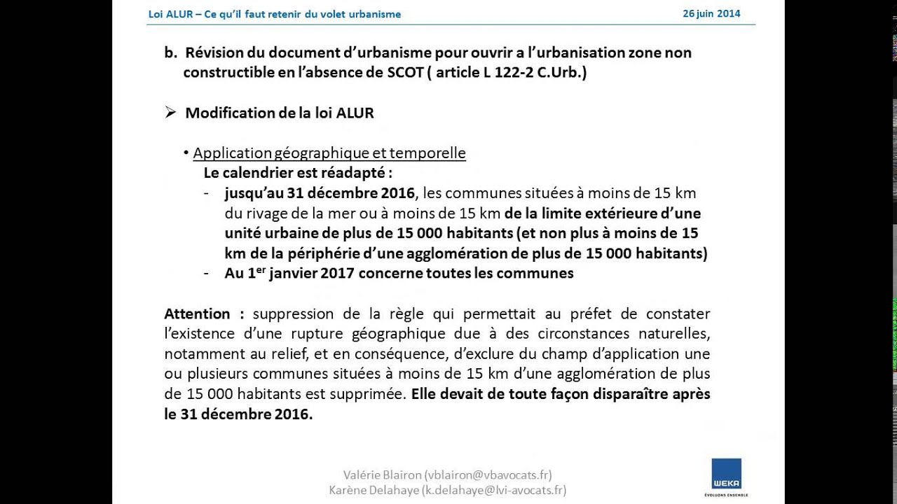 Loi ALUR : ce qu'il faut retenir du volet urbanisme