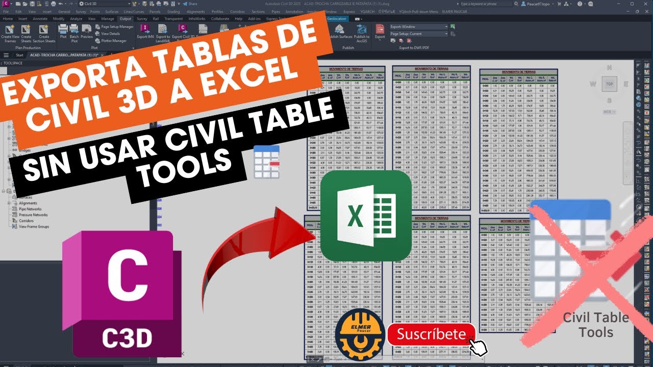 ✅EXPORTA TABLAS DE CIVIL 3D A EXCEL 🔴SIN USAR CIVIL TABLE TOOLS