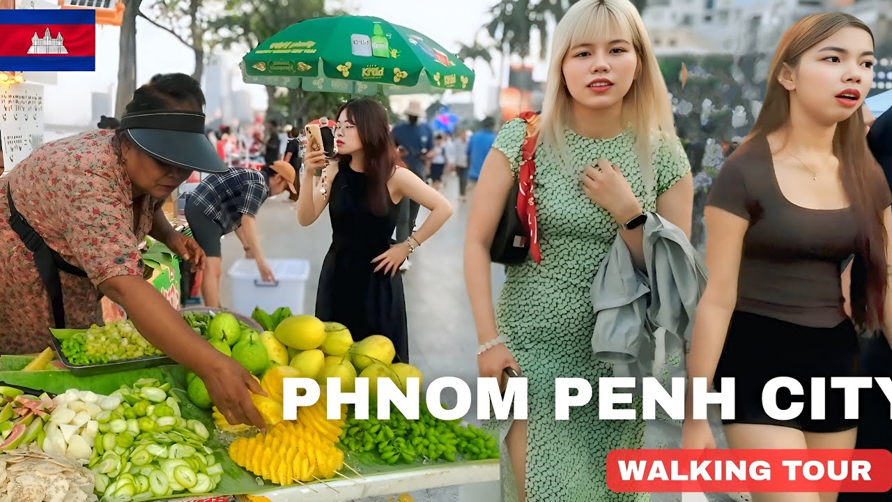 Most Popular Street Food Scene In Phnom Penh City & Real Khmer Lifestyle | Cambodia Street Walk Tour
