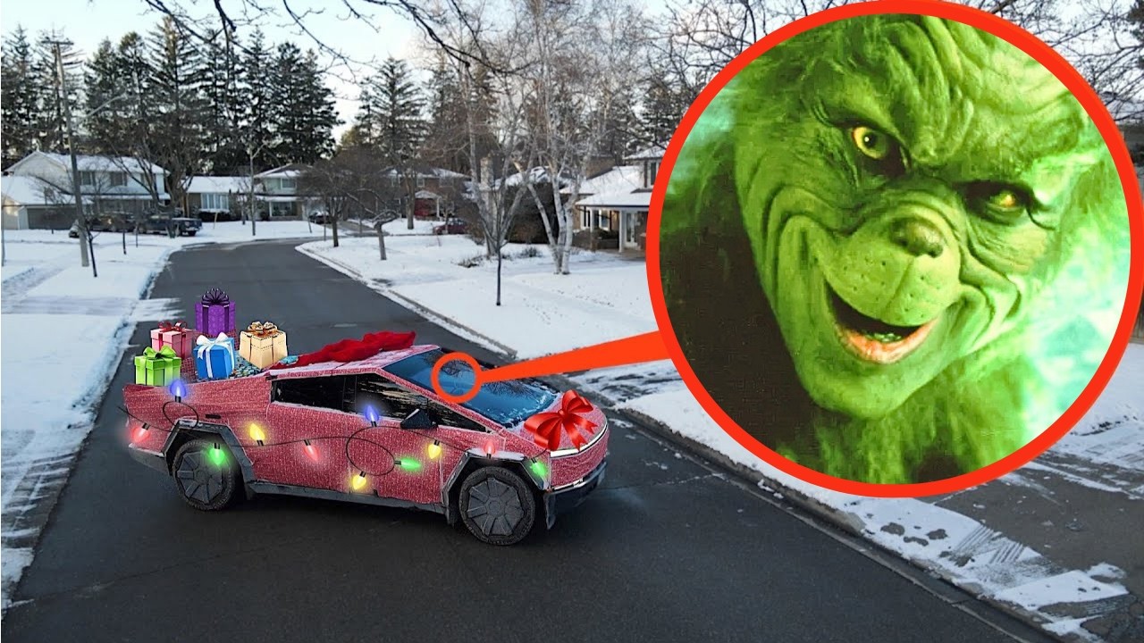 If you see this Christmas Cyber Truck with Presents, RUN Away It's a TRAP! (The Grinch Driving!?!)