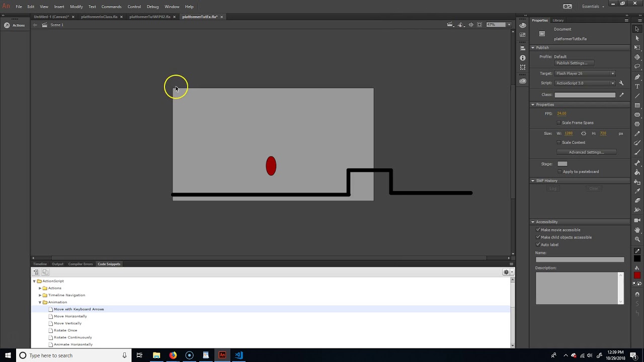 Adobe Animate Platformer Tutorial 01