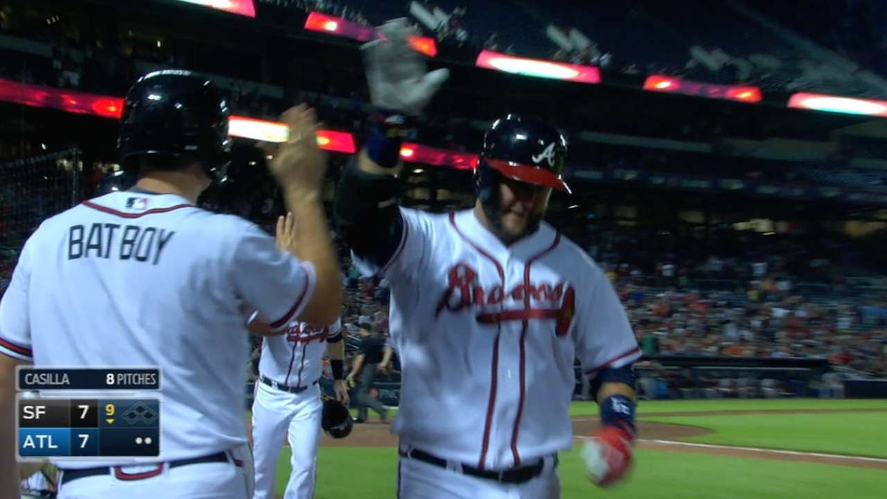 SF@ATL: Braves drill four homers in comeback win