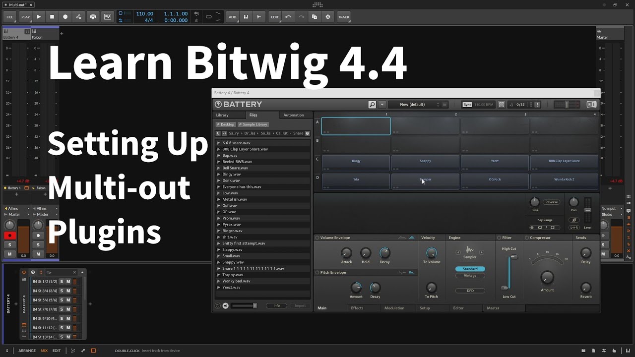 Learn Bitwig 4.4 | Setting Up Inputs for Multi-out Plugins