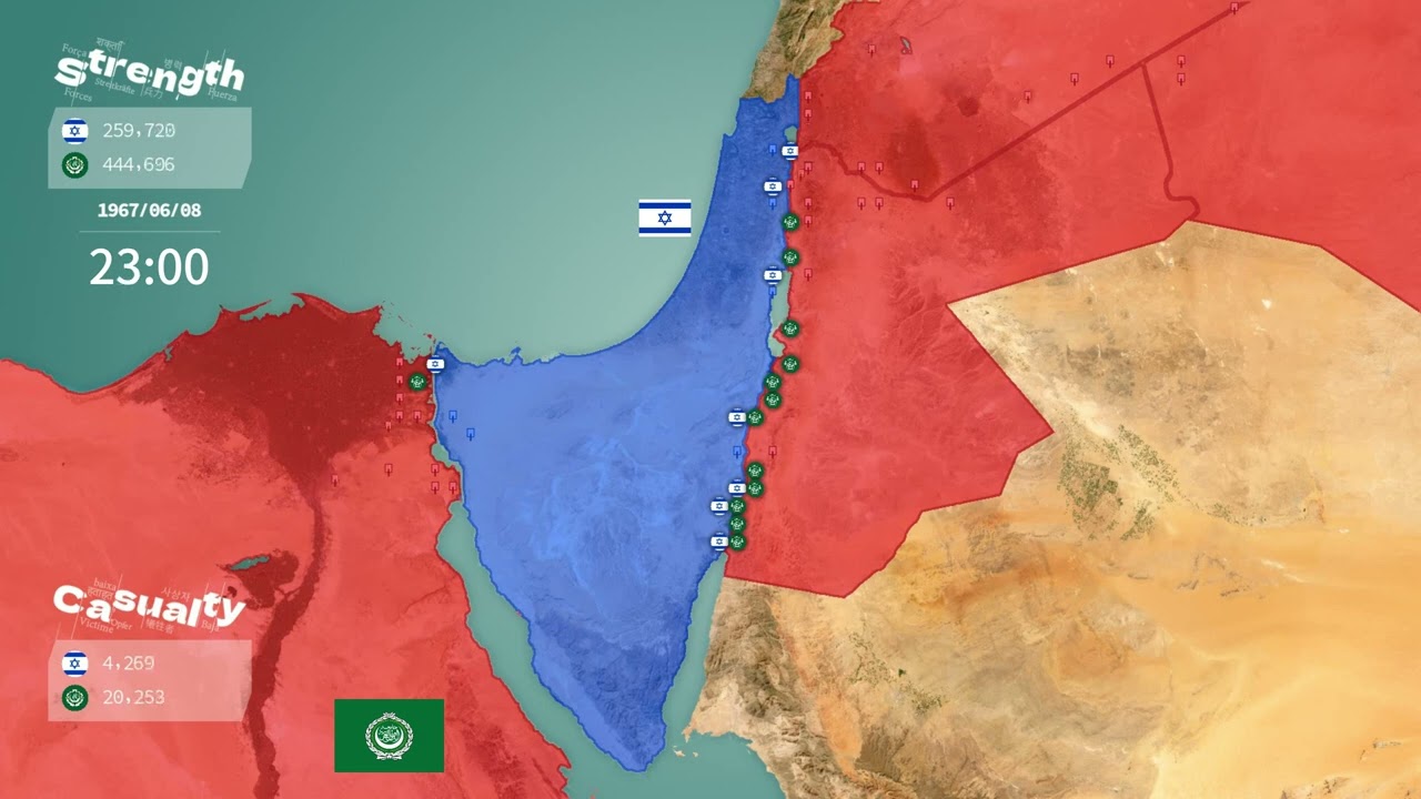 1967 The Six-Day War Animated Map: Israel's Lightning Victory丨1967 Arab–Israeli war