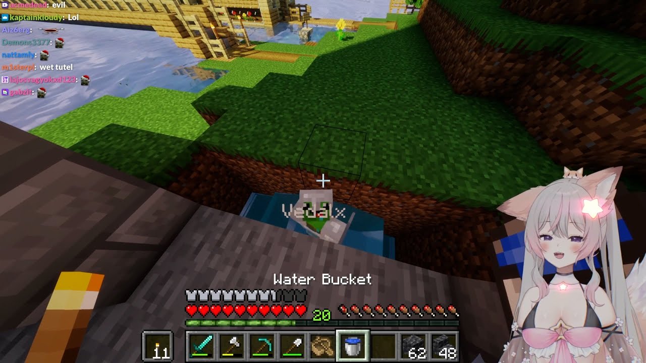 Энни представляет угрозу Ведалу в Minecraft