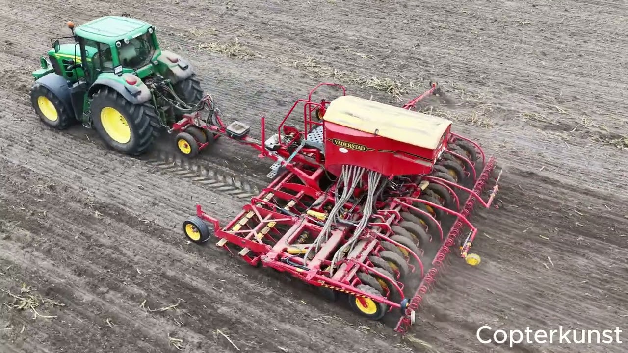 Roggenaussaat mit Deuz Fahr x720 mit 7m Bremer Grubber + John Deere 7530 mit Väderstad Drillmachine