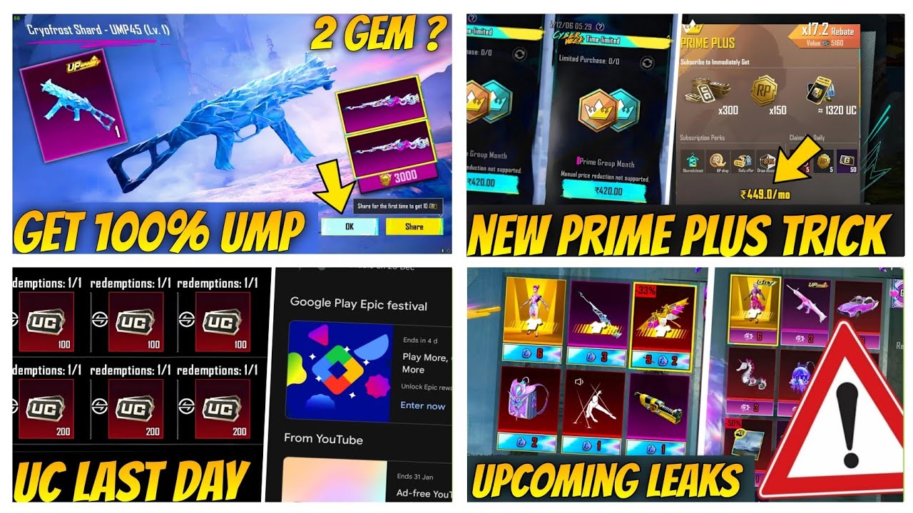 🤯BIG UPDATE | GUARANTEED UMP GLACIER TRICK | 3 PRIME PLUS IN ONE MONTH TRICK | 3.6 UPDATE LEAKS