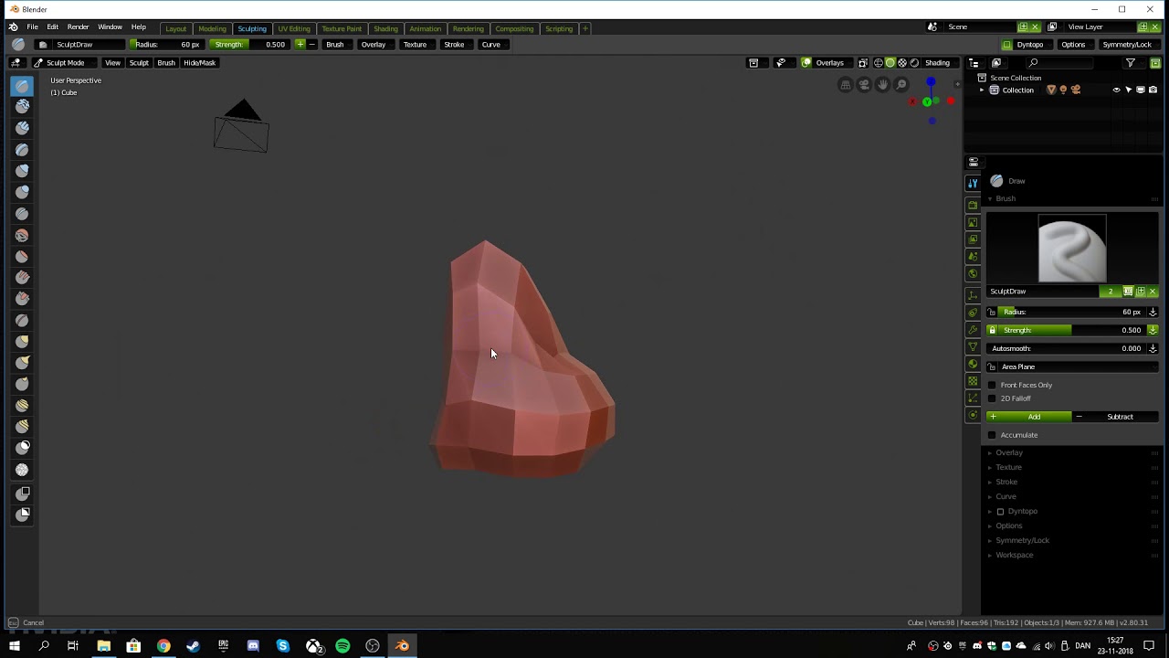 Blender 2.8 - How to Create Lowpoly Assets - Sculpting a Rock