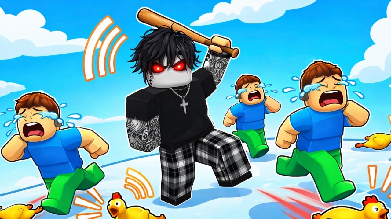 Roblox : ปิดตาตีหัวใครขยับโดน!!