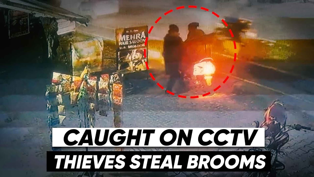 Brooms were stolen by thieves from a grocery store in  Hoshiarpur.| True Scoop News