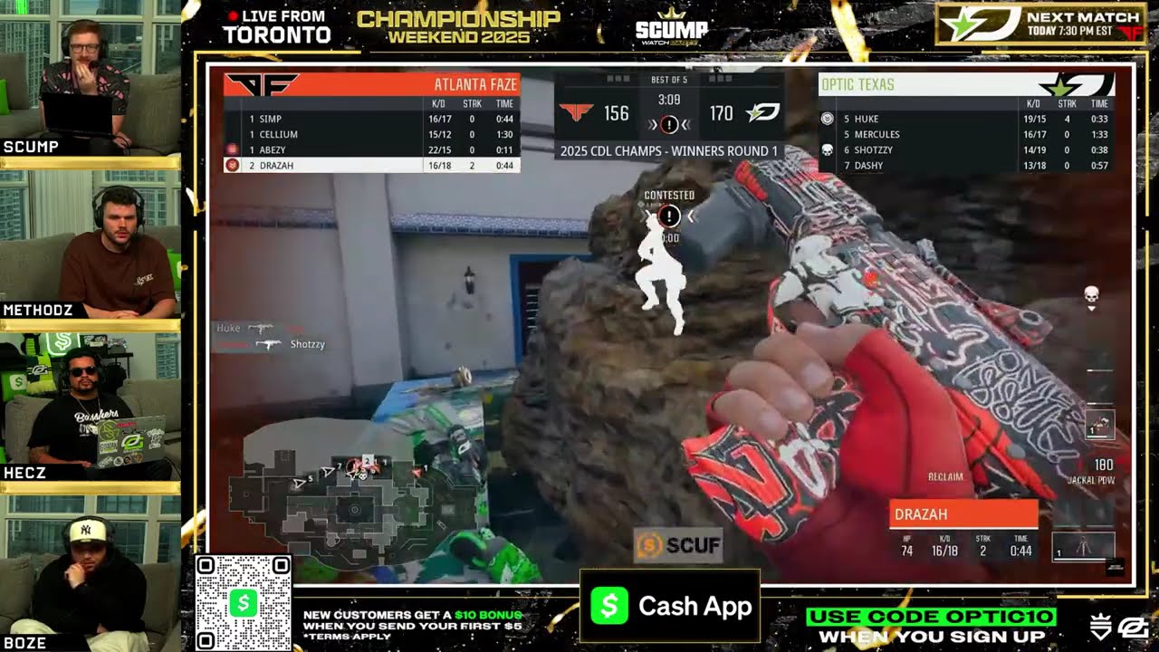 Methodz и Scump наблюдают за OpTic Slam FaZe (чемпионский день 1)
