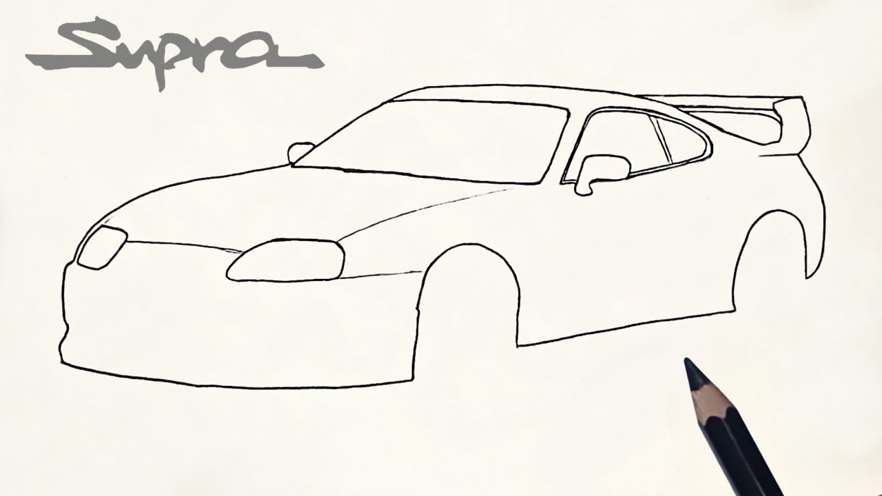 Toyota Supra Pencil Drawing for Beginners