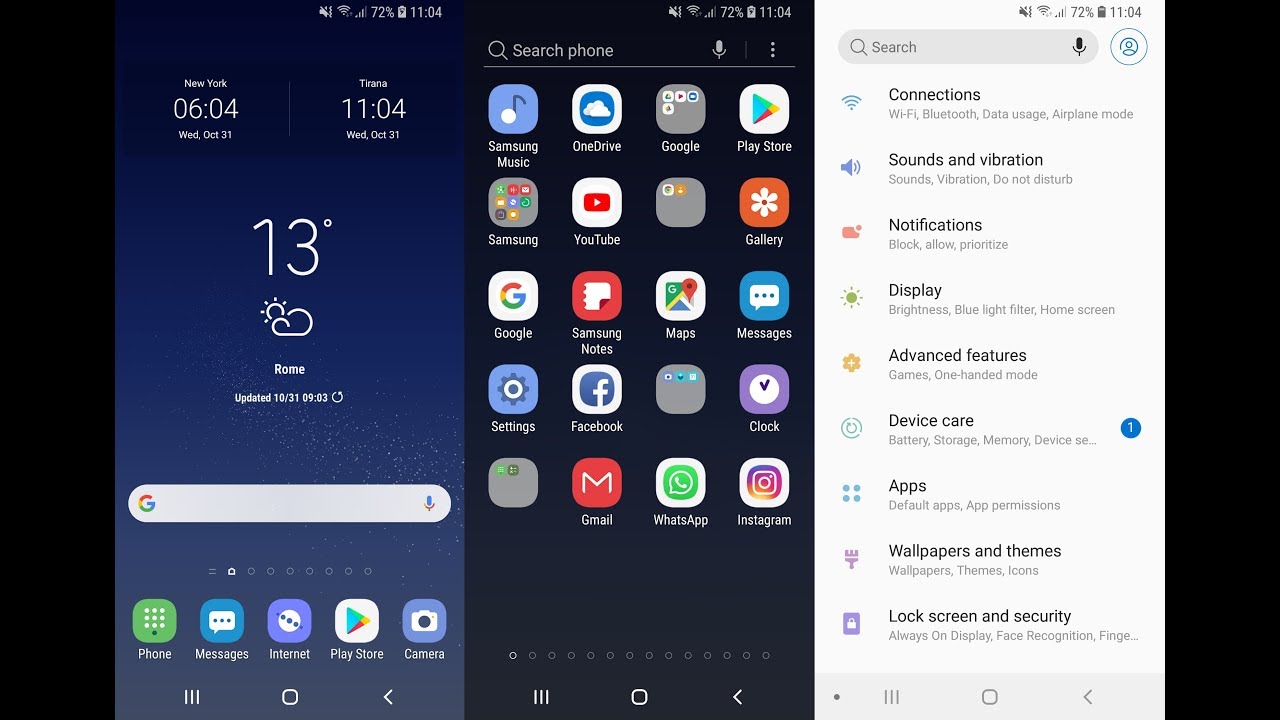 Samsung Experience 10 Theme NOUGAT OREO PIE 10 ENV DAY THEME