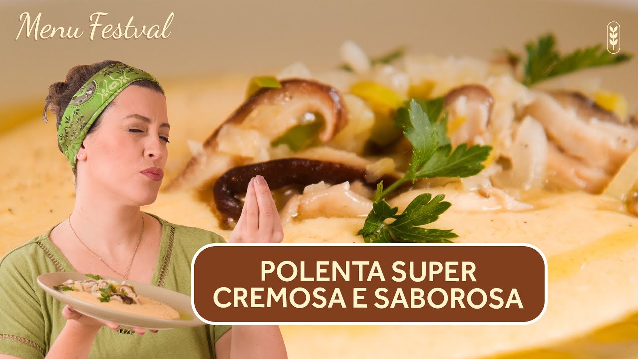 POLENTA CREMOSA COM RAGU DE COGUMELOS